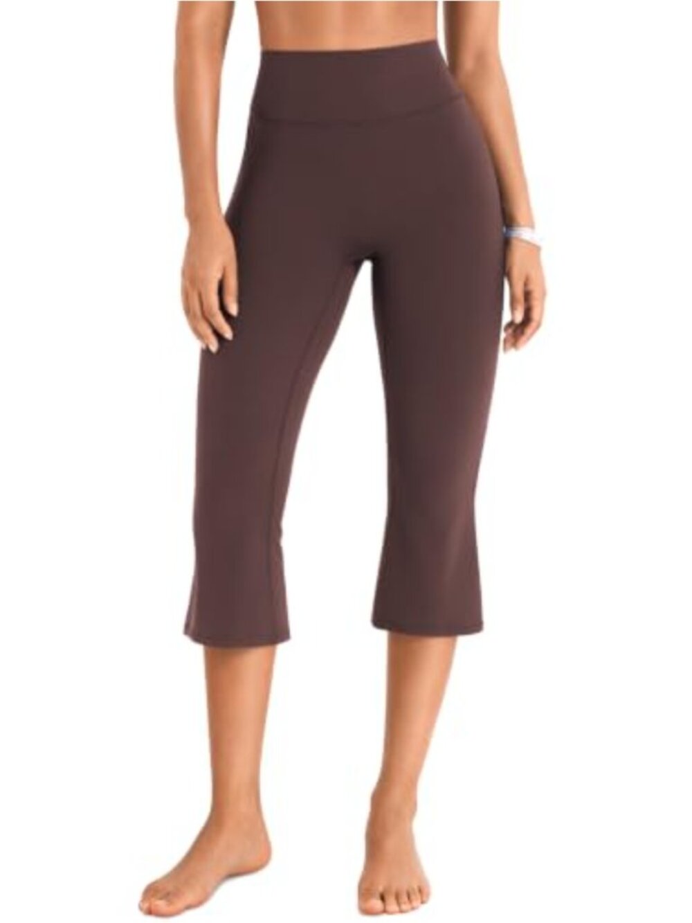 High Waist Capri Flare Leg Yoga Pants Ruched Booty Lift